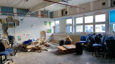 A classroom affected by RAAC