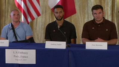 Spencer Stone, Anthony Sadler and Alek Skarlatos