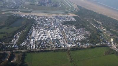 Calais 'Jungle' camp before its demolition