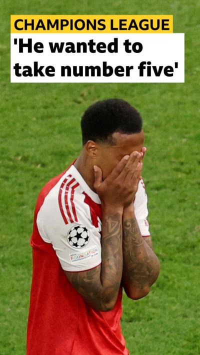 Gabriel clutching face after penalty miss