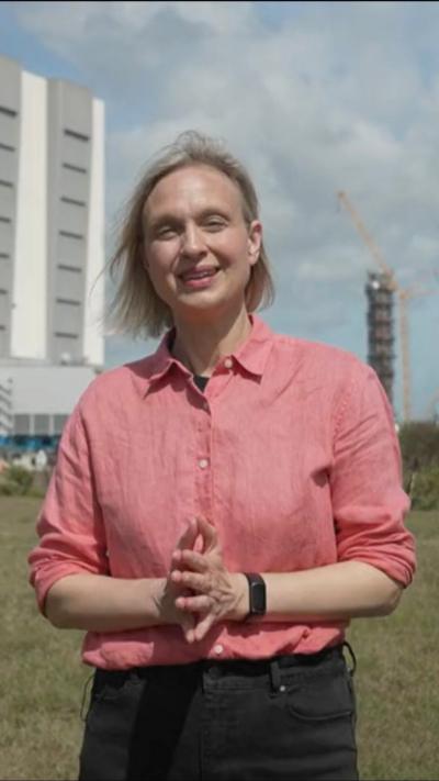 Rebecca Morelle at the Artemis launch sit