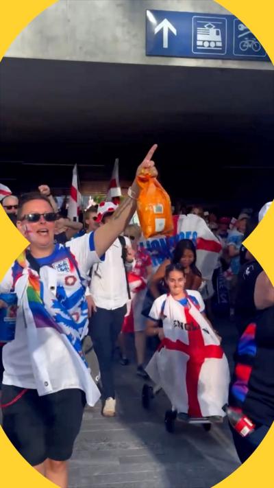 England supporters in Geneva