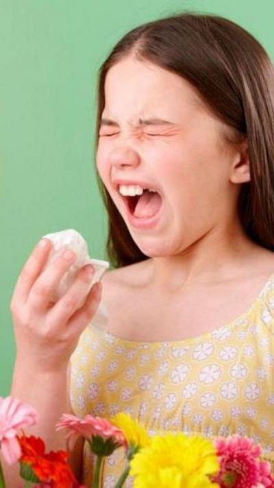 Girl sneezing