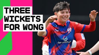 Issy Wong after taking a wicket 