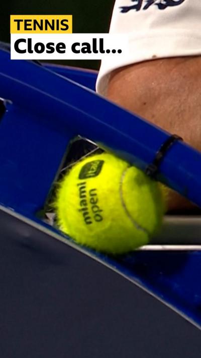Tennis ball is stuck in umpire's chair 