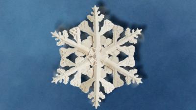 An illustration of a snowflake up-close