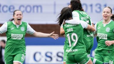 Hibs celebrate