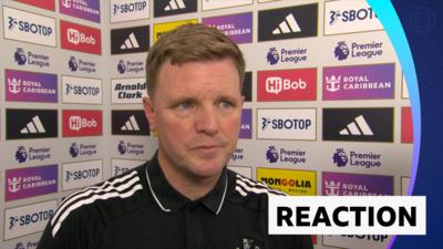 Eddie Howe reacts to Newcastle's loss against Fulham in a post-match interview with BBC Sport.