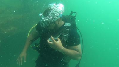 A scuba diver in Lagos, Nigeria