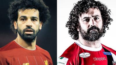 A split image of Liverpool forward Mohamed Salah and Rhys Williams