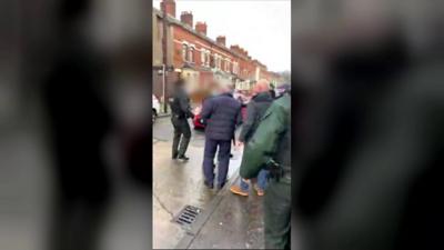 Footage of arrest at Ormeau Road memorial event