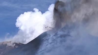 Mt Etna erupting