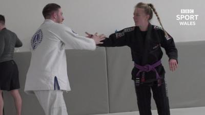 Ashley Bendle practicing Jiu Jitsu