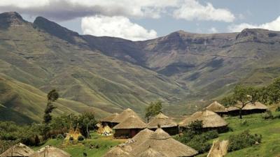 Basuto Huts in Pitseng, Lesotho