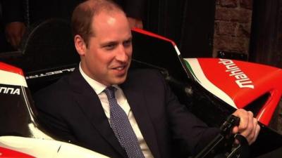 Prince William testing out racing game