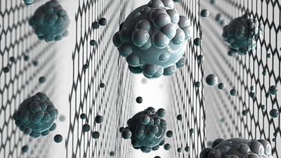 Artist's impression of a sieve made from graphene