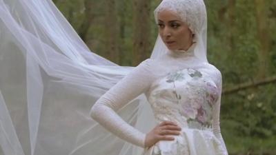 Rima Tadmory in her wedding dress