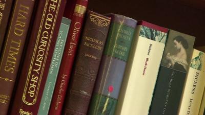 Books on a shelf