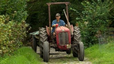 A man on a tractor