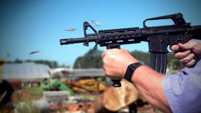 Gun being fired