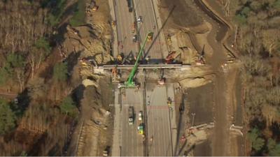 Bridge demolished on M25