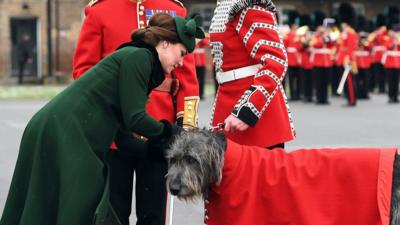 Duchess of Cambridge and Irish wolfhound