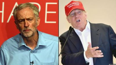 Jeremy Corbyn and Donald Trump