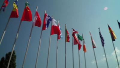 Flags flying