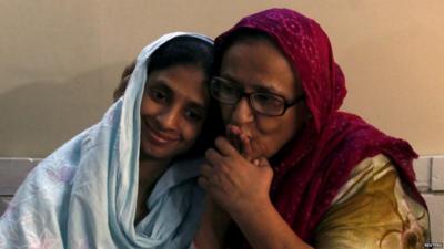 Geeta and Bilquis Edhi at Bilquis Edhi Foundation in Karachi, Pakistan