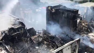 Fire-hit hotel interior