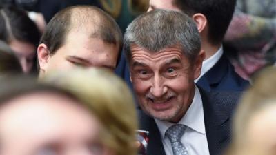 Andrej Babis poses for photo with supporter