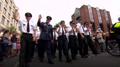 Uniformed police officers participated in Belfast's annual Pride parade for the second year in a row.