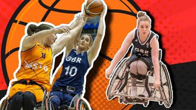 Graphic of basketball players.
