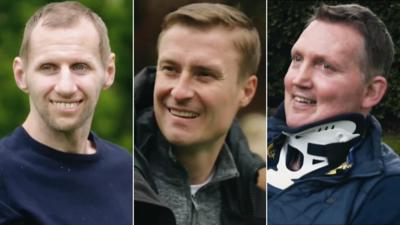 Rob Burrow, Stephen Darby and Doddie Weir