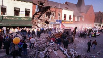 The Shankill Road after a bomb exploded on 23 October 1993