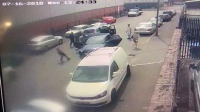 The moment of the car-jacking in Birmingham