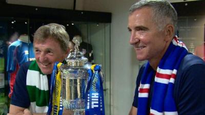 Former Celtic striker Kenny Dalglish (left) and former Rangers player-manager Graeme Souness