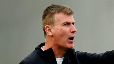 Stephen Kenny shouts out instructions to his Republic of Ireland players during Sunday's goalless Nations League draw against Wales in Dublin