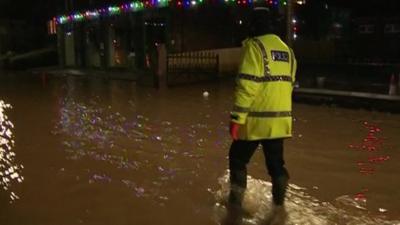 Flooded road in Appleby