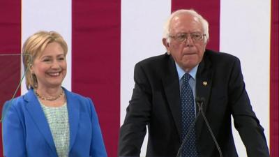 Hillary Clinton and Bernie Sanders