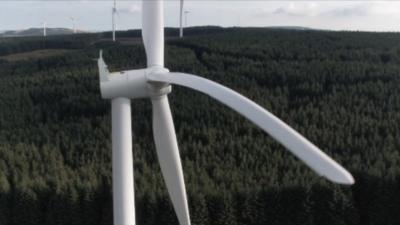 Wind farm drone photograph