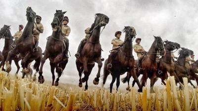 Household Cavalry at summer camp in Norfolk