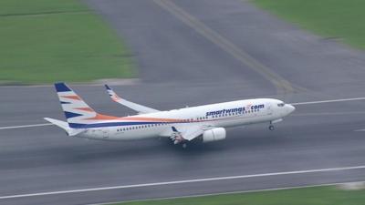 Plane landing at Stansted