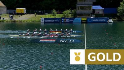 Great Britain overtake Germany on the finishing line