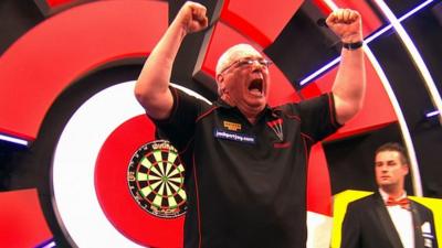 Dennis Harbour on day one of the BDO World Championships.