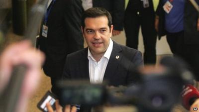 Greek Prime Minister Alexis Tsipras, pictured after an emergency summit of eurozone heads of state and government in Brussels