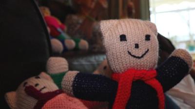 Knitted teddy bear