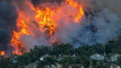 Blue Ridge Fire in Chino Hills, California in 2020.