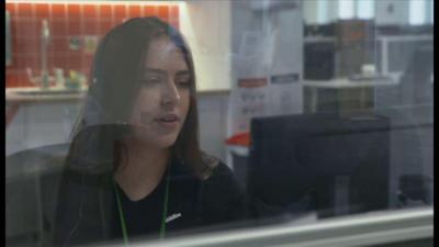 A childline volunteer at work