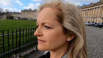 Nicola Taylor looking out over Bath Crescent